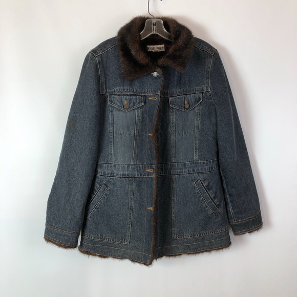 Marvin Richards Jackets & Blazers - Marvin Richards denim and faux fur coat size L